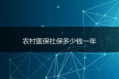 农村医保社保多少钱一年