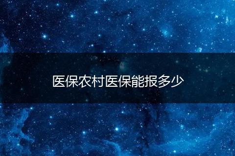 医保农村医保能报多少