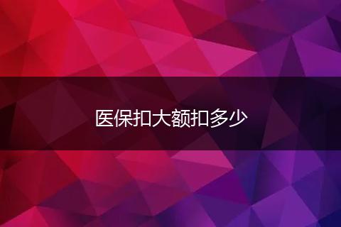医保扣大额扣多少