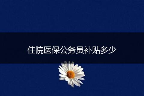 住院医保公务员补贴多少