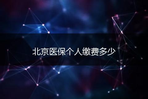 北京医保个人缴费多少