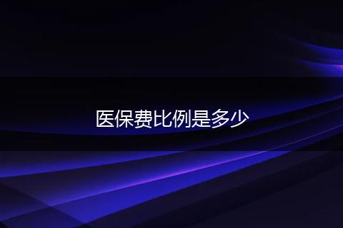 医保费比例是多少
