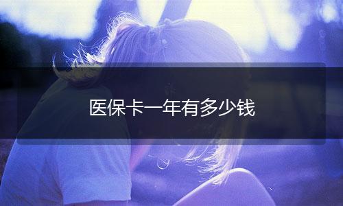 医保卡一年有多少钱