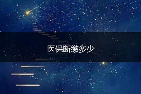 医保断缴多少