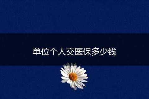 单位个人交医保多少钱