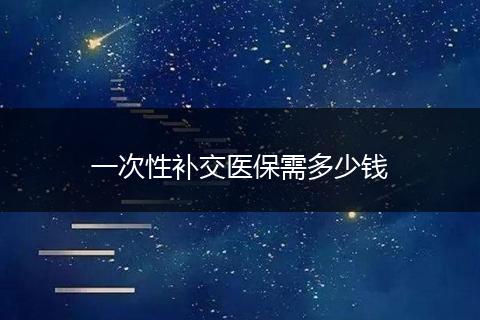 一次性补交医保需多少钱
