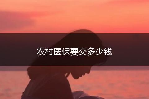 农村医保要交多少钱