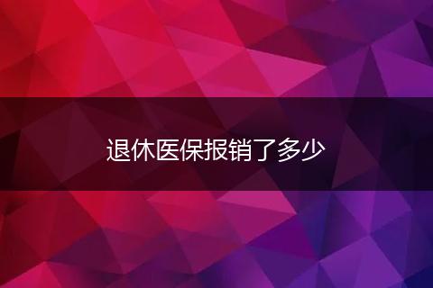 退休医保报销了多少