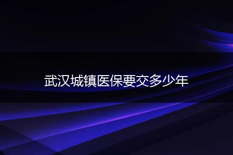 武汉城镇医保要交多少年
