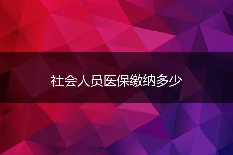 社会人员医保缴纳多少