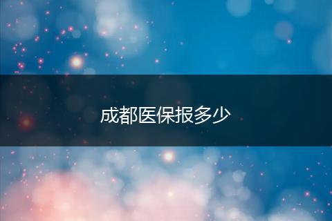 成都医保报多少