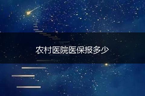 农村医院医保报多少
