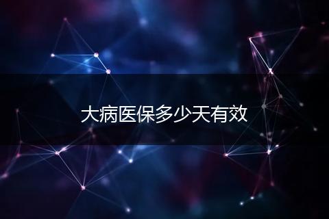 大病医保多少天有效