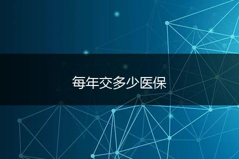 每年交多少医保