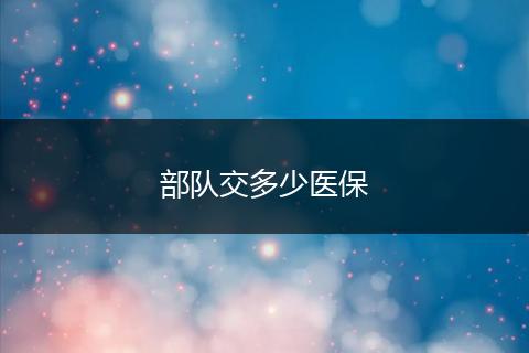 部队交多少医保