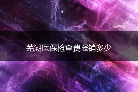 芜湖医保检查费报销多少