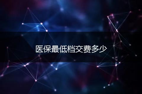 医保最低档交费多少