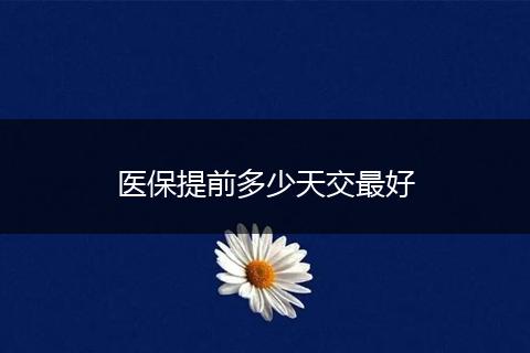 医保提前多少天交最好
