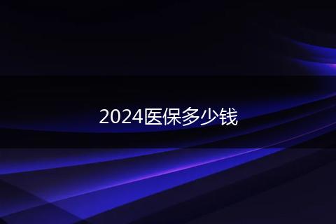 2024医保多少钱