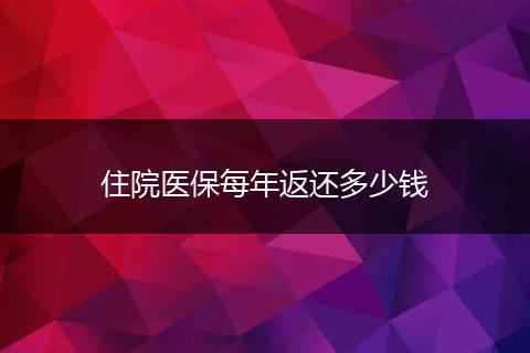 住院医保每年返还多少钱