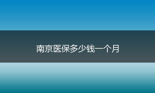 南京医保多少钱一个月