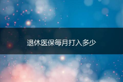 退休医保每月打入多少