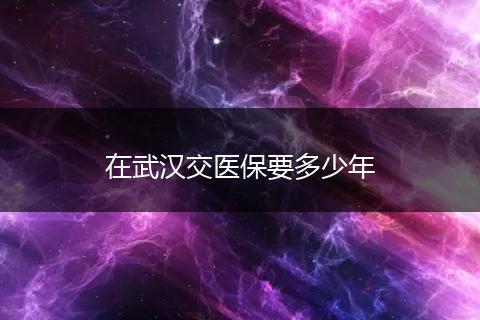 在武汉交医保要多少年