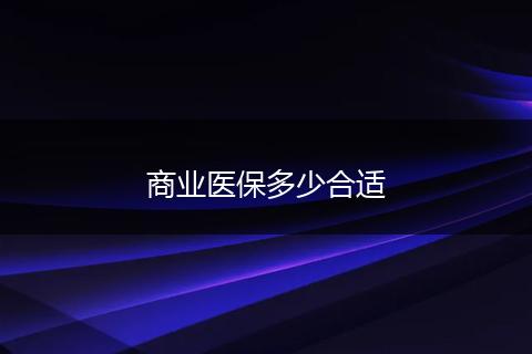 商业医保多少合适