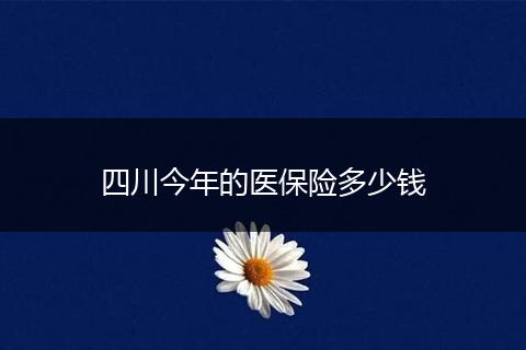 四川今年的医保险多少钱