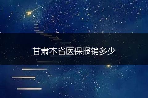 甘肃本省医保报销多少