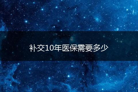 补交10年医保需要多少