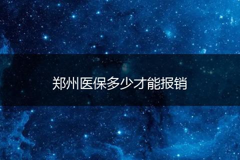 郑州医保多少才能报销