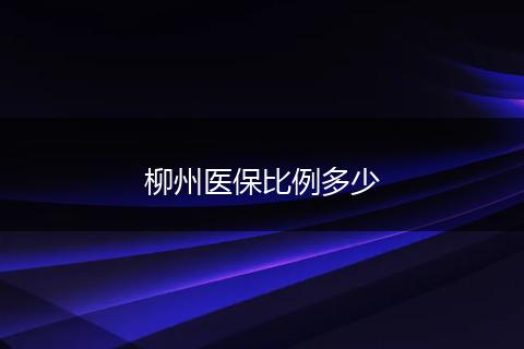 柳州医保比例多少