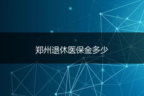 郑州退休医保金多少