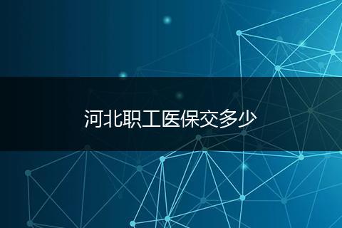 河北职工医保交多少