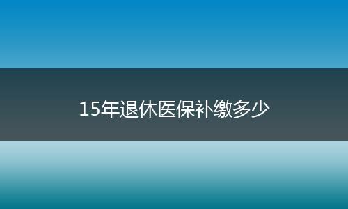 15年退休医保补缴多少