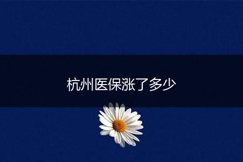 杭州医保涨了多少