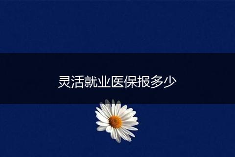 灵活就业医保报多少