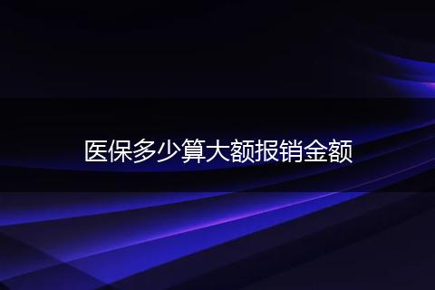 医保多少算大额报销金额