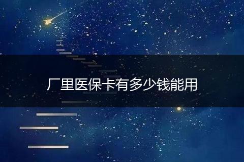 厂里医保卡有多少钱能用