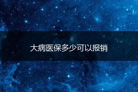 大病医保多少可以报销