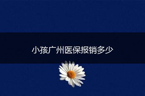 小孩广州医保报销多少