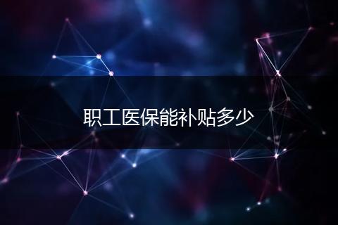 职工医保能补贴多少