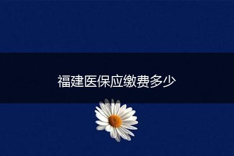 福建医保应缴费多少