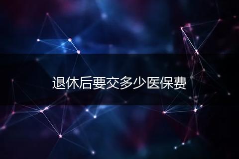 退休后要交多少医保费