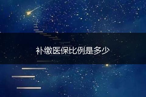 补缴医保比例是多少
