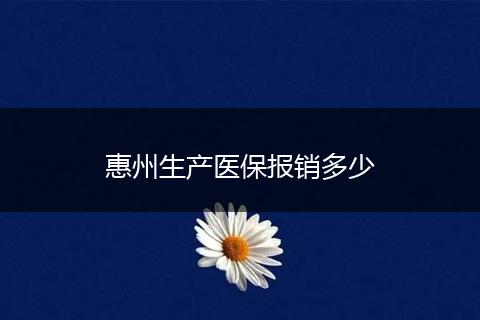 惠州生产医保报销多少