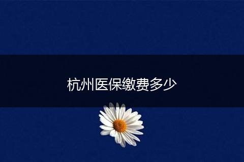 杭州医保缴费多少