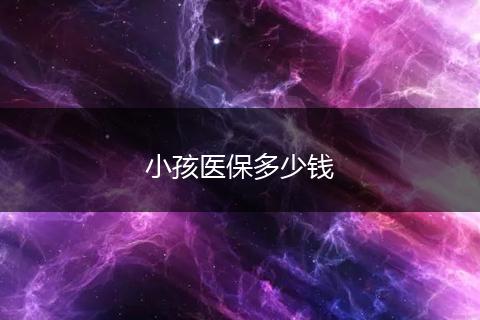 小孩医保多少钱