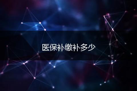 医保补缴补多少